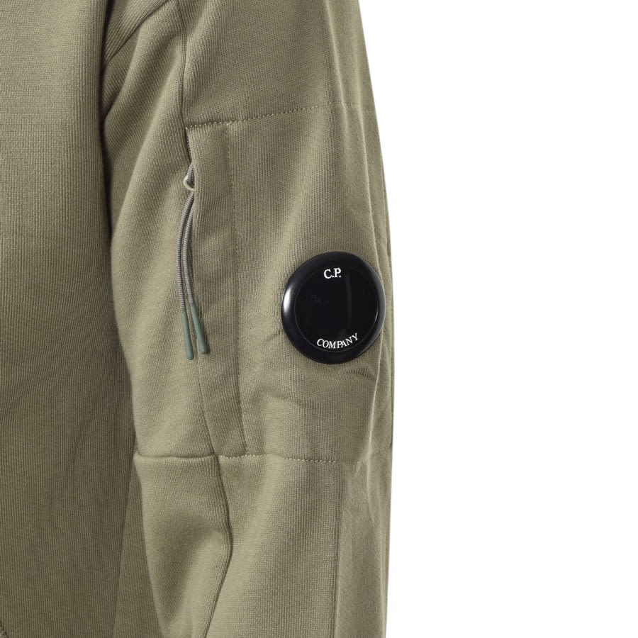 Alternative Image for ProductCP Company Half Zip Sweatshirt Green3